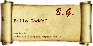 Billa Godó névjegykártya